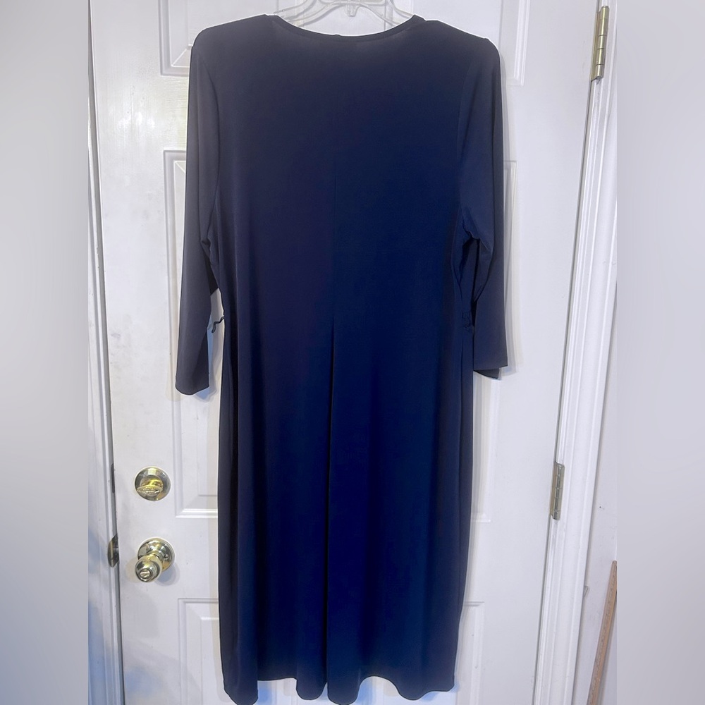 Navy blue Lane Bryant faux wrap dress, size 22/24. - Picture 4 of 6